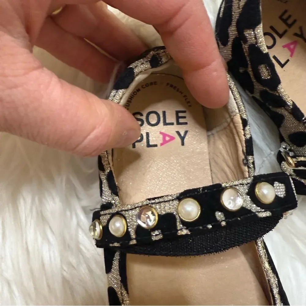 Sole Play Black and Cream Kids Dress Shoes - Size 9 Kids